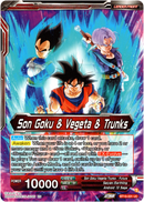 Son Goku & Vegeta & Trunks // SS Son Goku, SS Vegeta, & SS Trunks, the Ultimate Team - BT19-001 - Fighter's Ambition - Card Cavern