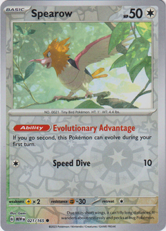 Spearow - 021/165 - Scarlet & Violet 151 - Reverse Holo - Card Cavern