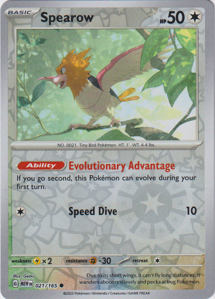 Spearow - 021/165 - Scarlet & Violet 151 - Reverse Holo - Card Cavern
