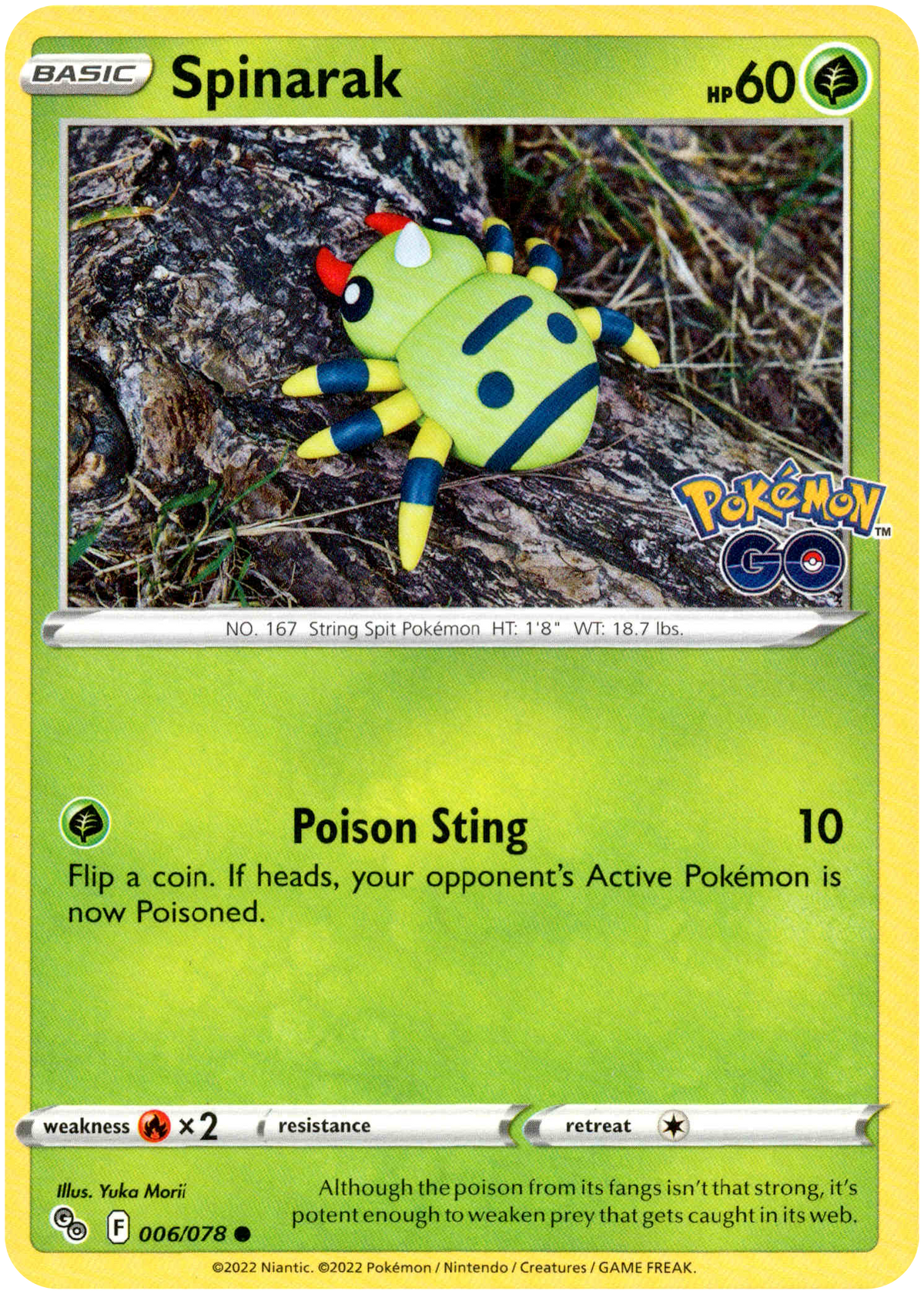 Spinarak - 006/078 - Pokemon Go - Card Cavern
