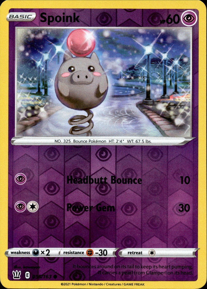 spoink pokemon card price Spoink - 055/163 - Battle Styles