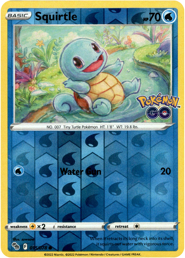 Squirtle - 015/078 - Pokemon Go - Reverse Holo - Card Cavern