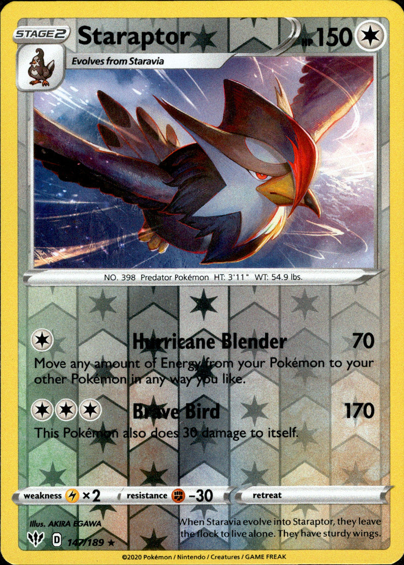 pokemon staraptor card Staraptor - 147/189 - Darkness Ablaze