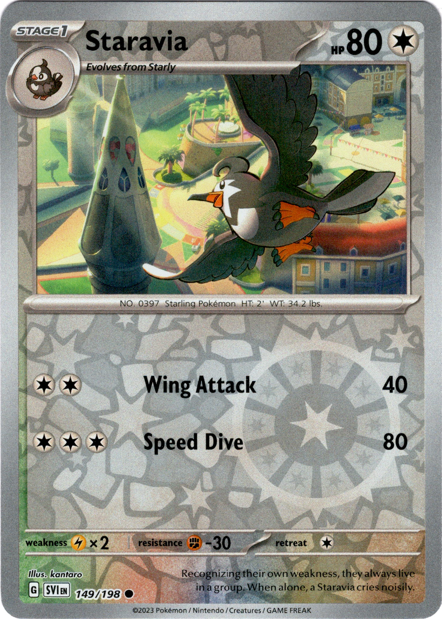 Staravia - 149/198 - Scarlet & Violet - Reverse Holo - Card Cavern