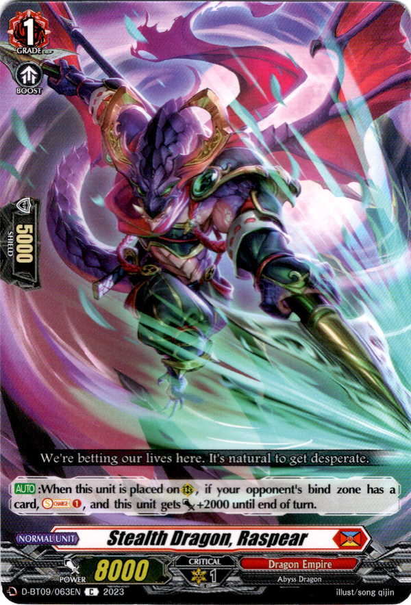 Stealth Dragon, Raspear - D-BT09/063EN - Dragontree Invasion - Card Cavern