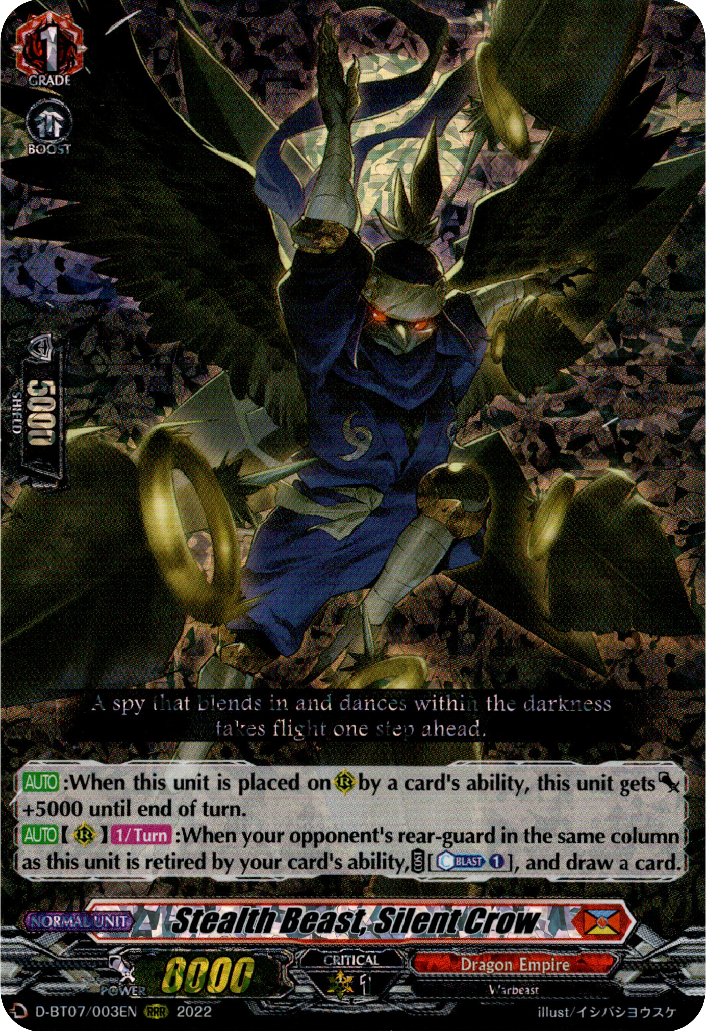 Stealth Beast, Silent Crow - D-BT07/003EN - Raging Flames Against Emerald Storm - Card Cavern
