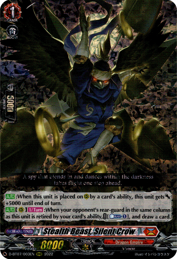 Stealth Beast, Silent Crow - D-BT07/003EN - Raging Flames Against Emerald Storm - Card Cavern