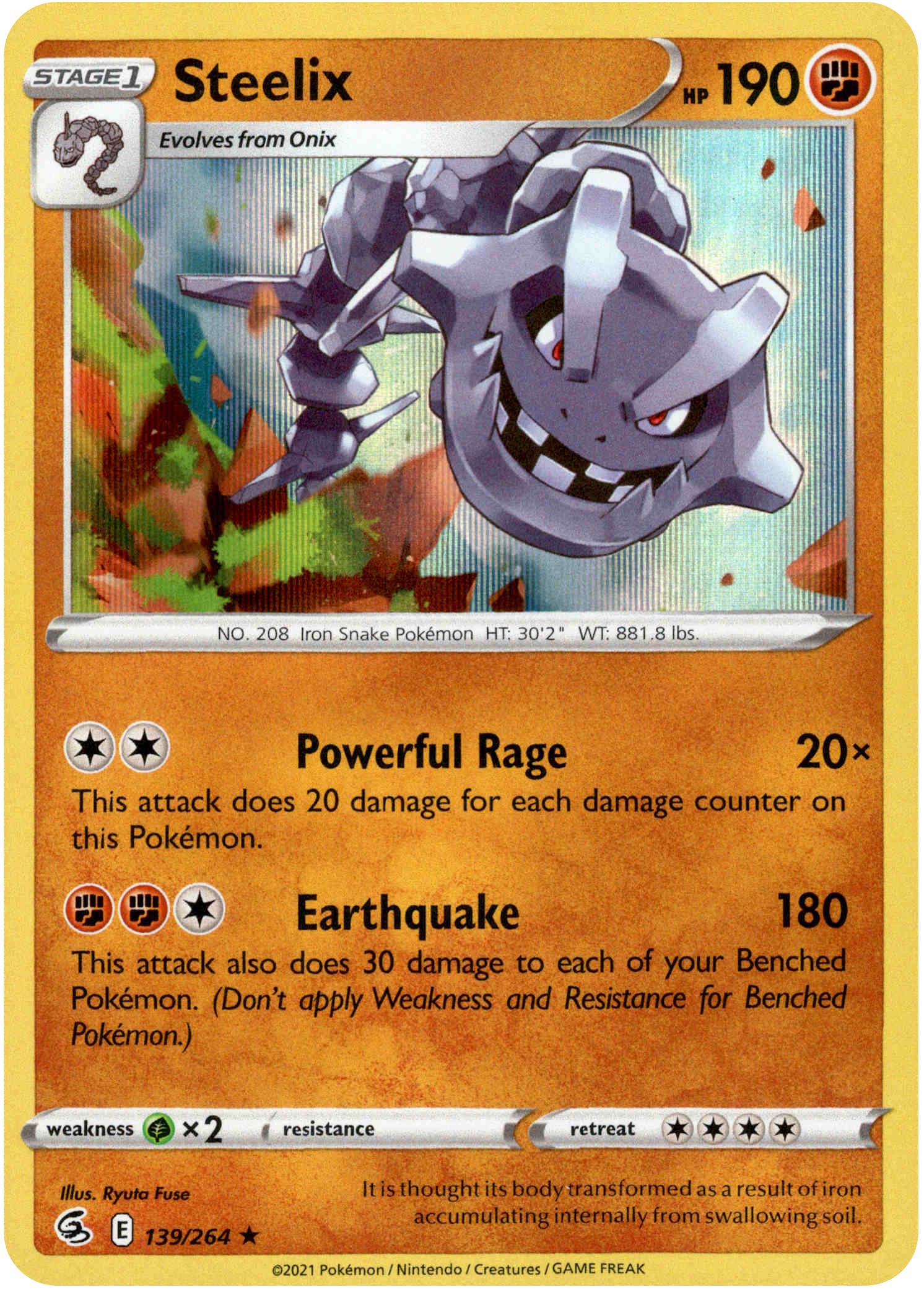Steelix - 139/264 - Fusion Strike - Holo - Card Cavern