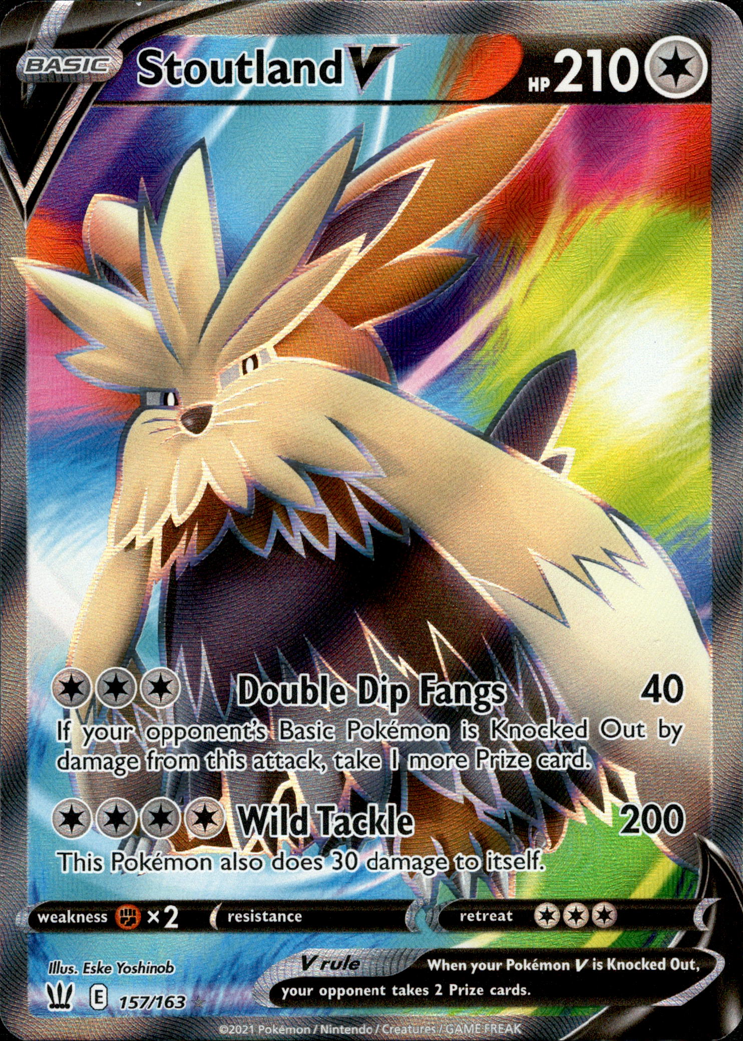 Stoutland V Full Art - 157/163 - Battle Styles - Holo - Card Cavern