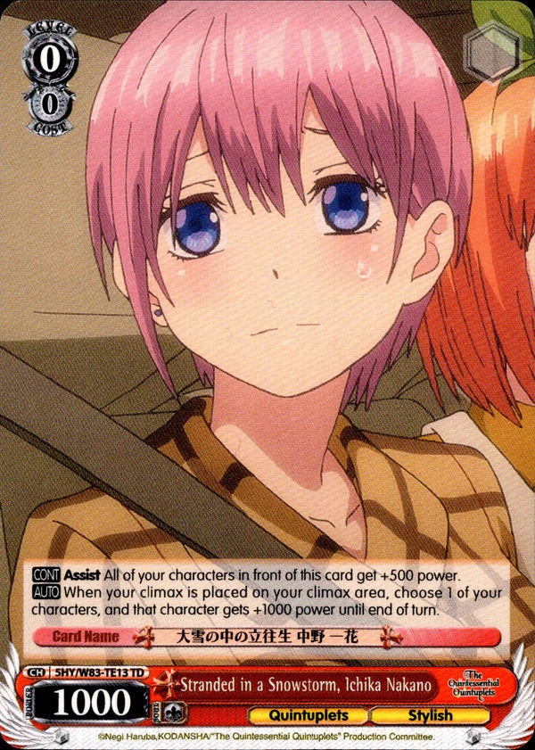 Stranded in a Snowstorm, Ichika Nakano - 5HY/W83-TE13 - The Quintessential Quintuplets - Card Cavern