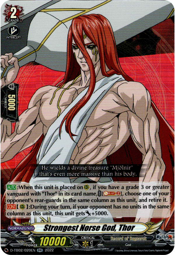 Strongest Norse God, Thor - D-TB02/020EN - Record of Ragnarok - Card Cavern