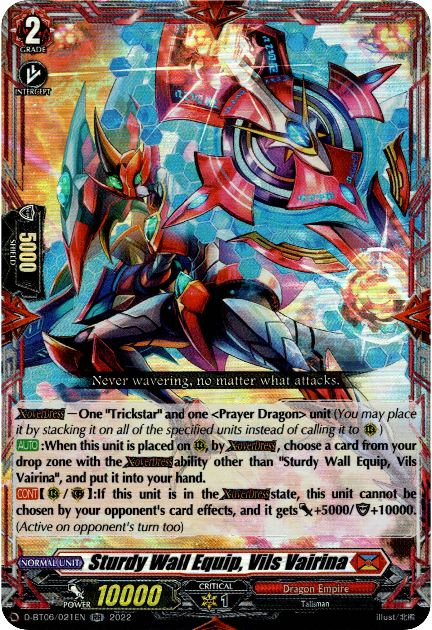 Sturdy Wall Equip, Vils Vairina - D-BT06/021EN - Blazing Dragon Reborn - Card Cavern