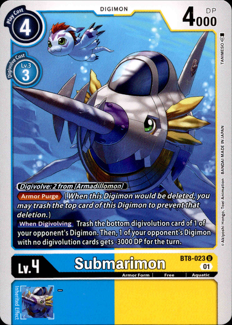 digimon new awakening card list price Digimon New Awakening Uncommon Submarimon Bt8-023