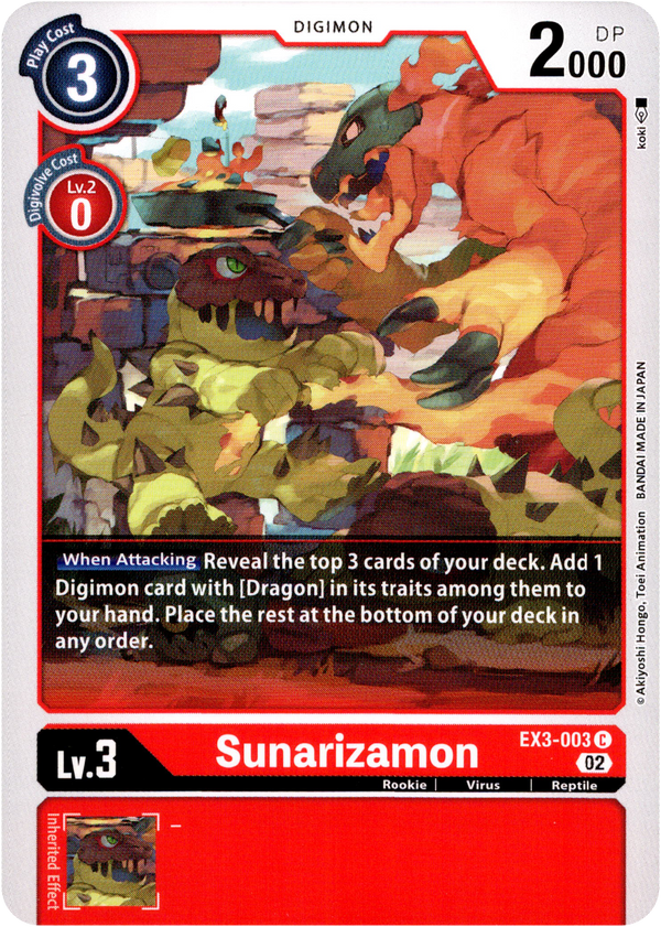 Sunarizamon - EX3-003 C - Draconic Roar - Card Cavern