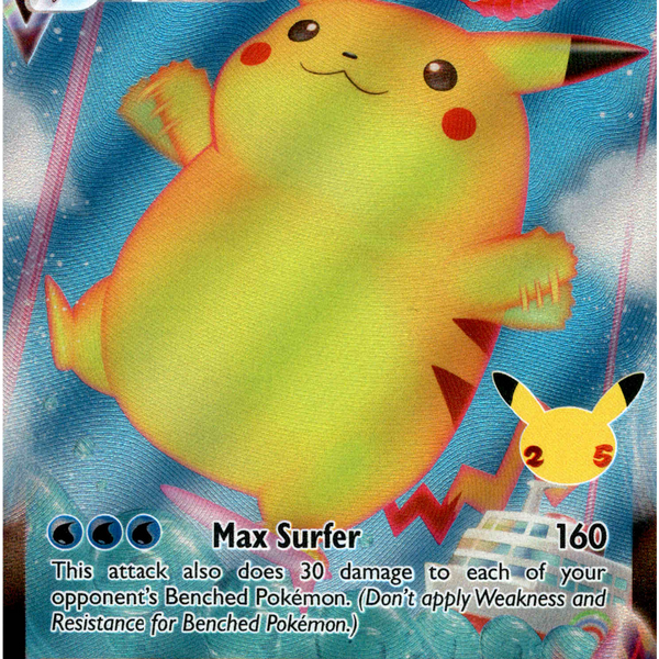 Surfing Pikachu VMAX - 009/025 - Celebrations - Holo Card Cavern Trading Cards, LLC Surfing Pikachu VMAX - 009/025 - Celebrations - Holo Card Cavern Trading Cards, LLC