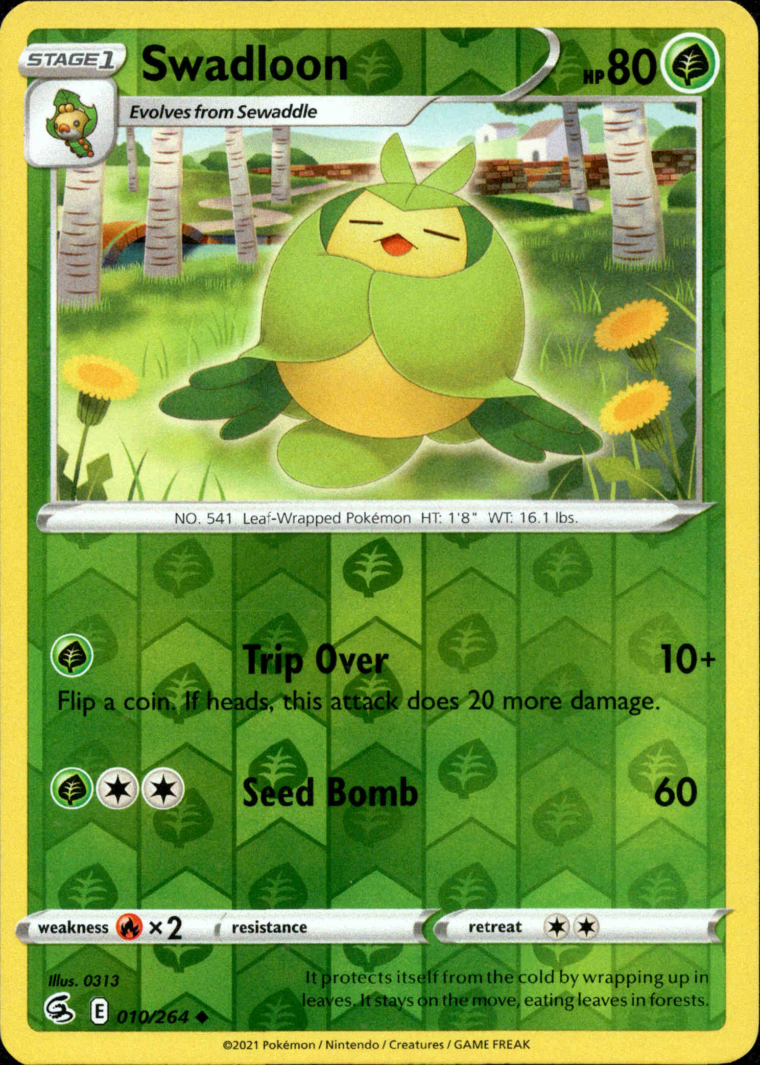 Swadloon - 010/264 - Fusion Strike - Reverse Holo - Card Cavern