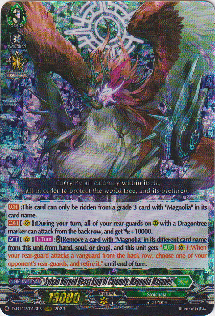 Sylvan Horned Beast King of Calamity, Magnolia Masques - D-BT12/013EN - Evenfall Onslaught - Card Cavern