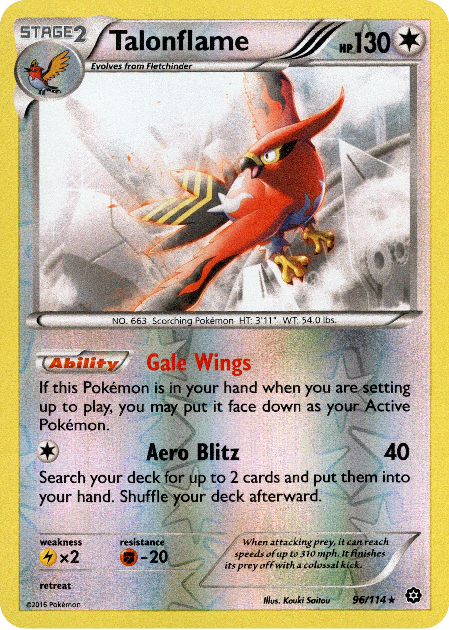 Talonflame - 96/114 - Steam Siege - Reverse Holo - Card Cavern