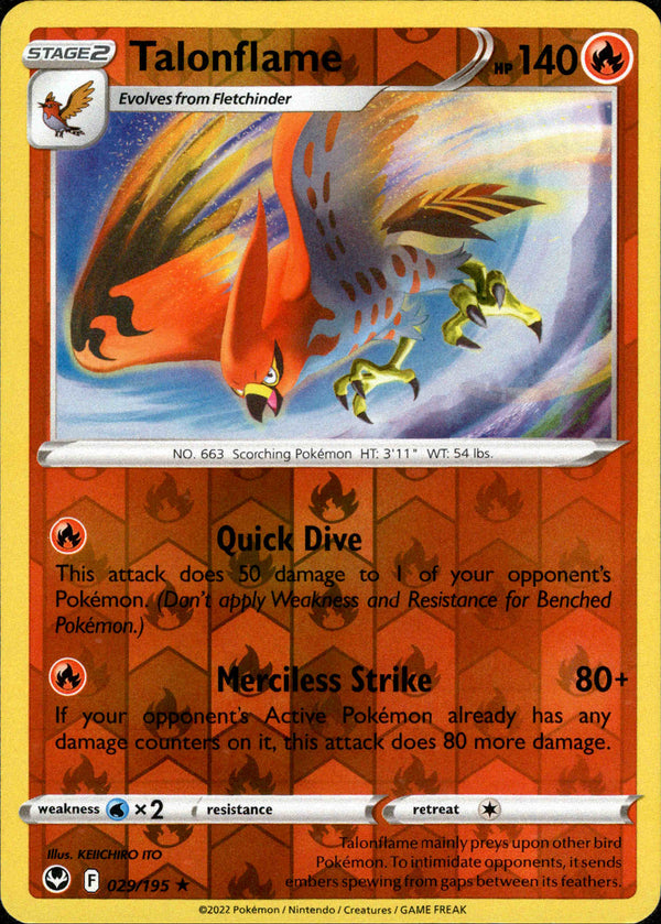 Talonflame - 029/195 - Silver Tempest - Reverse Holo - Card Cavern
