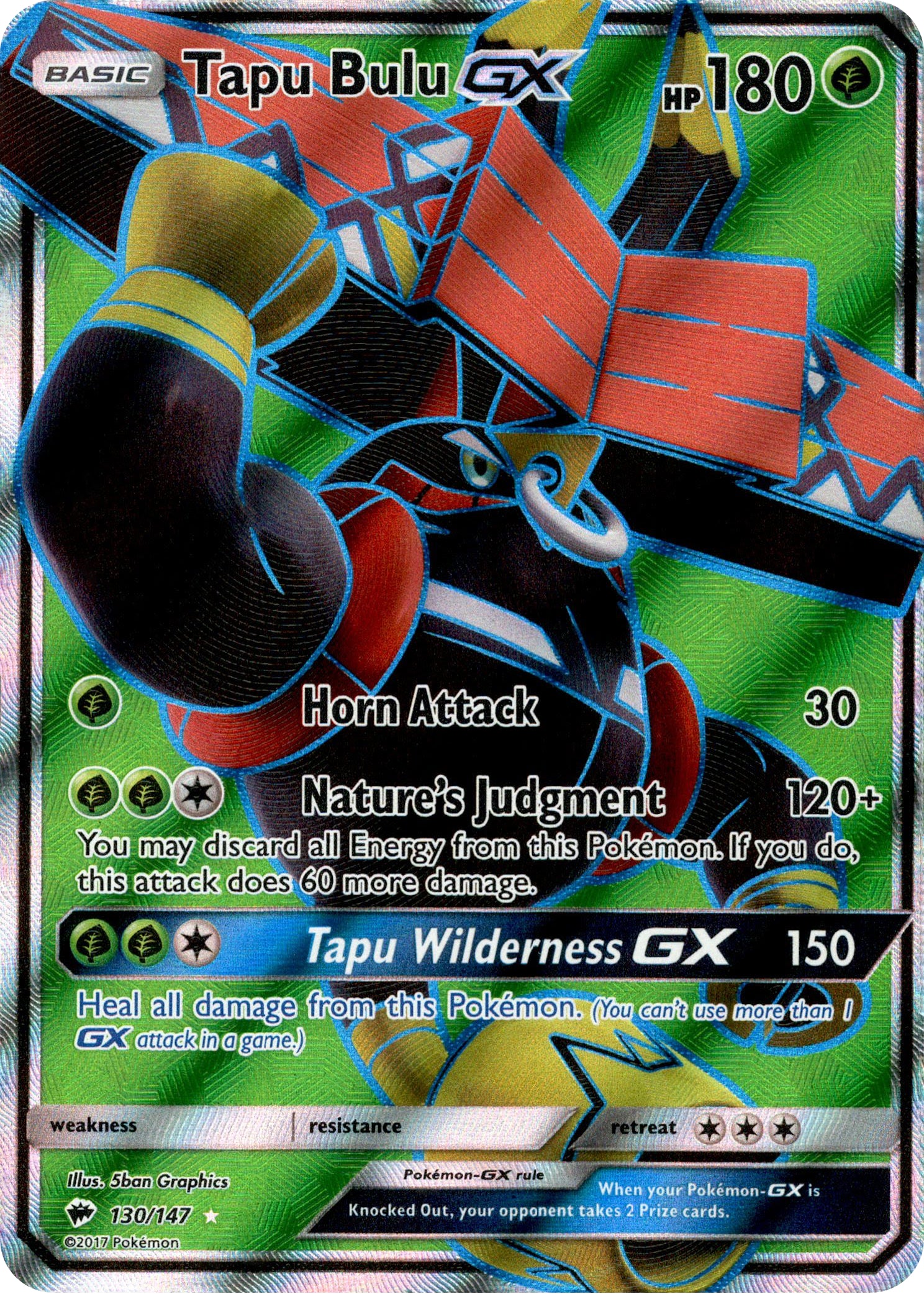 Tapu Bulu GX Full Art - 130/147 - Burning Shadows - Holo - Card Cavern