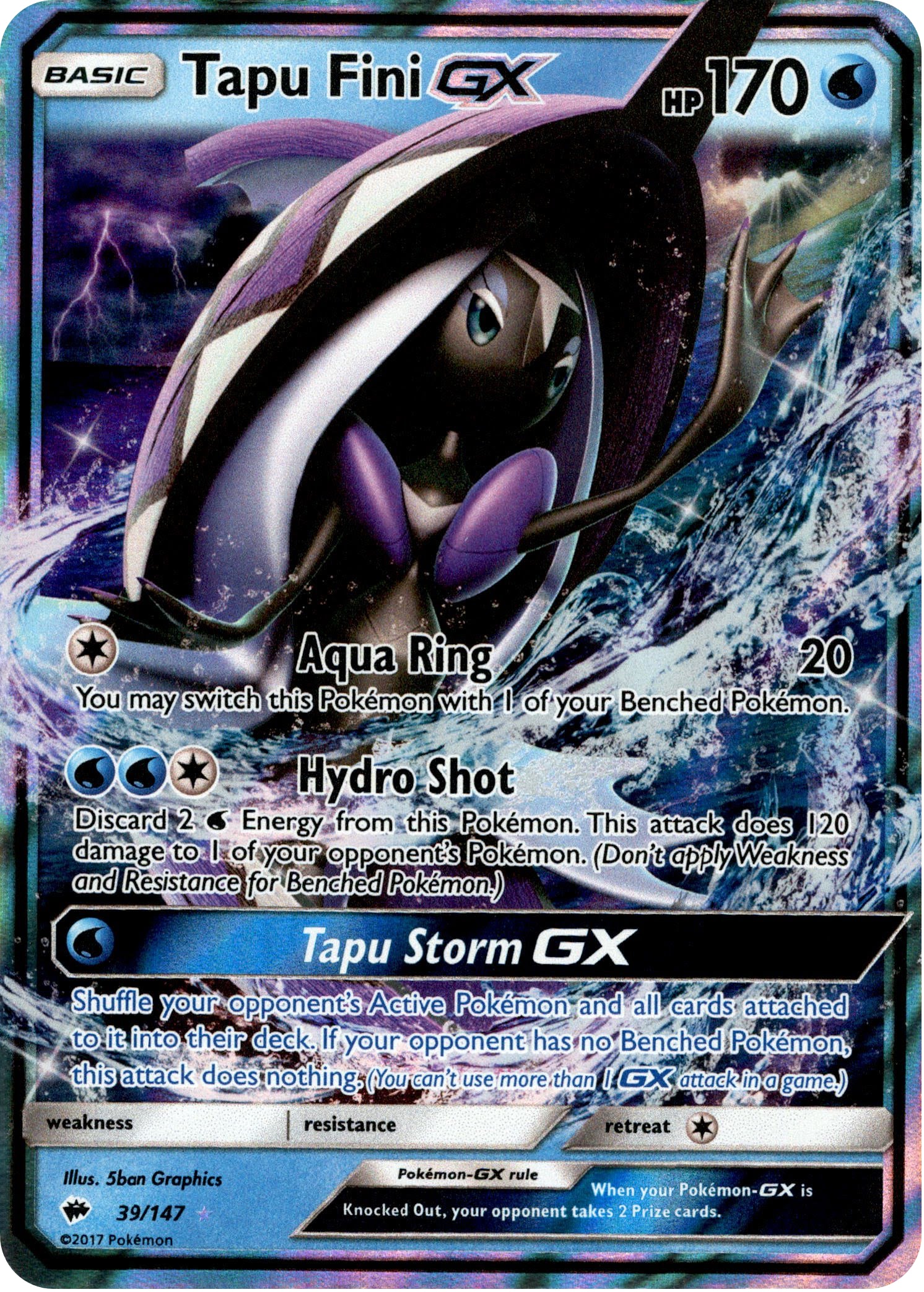 Tapu Fini GX - 39/147 - Burning Shadows - Holo - Card Cavern