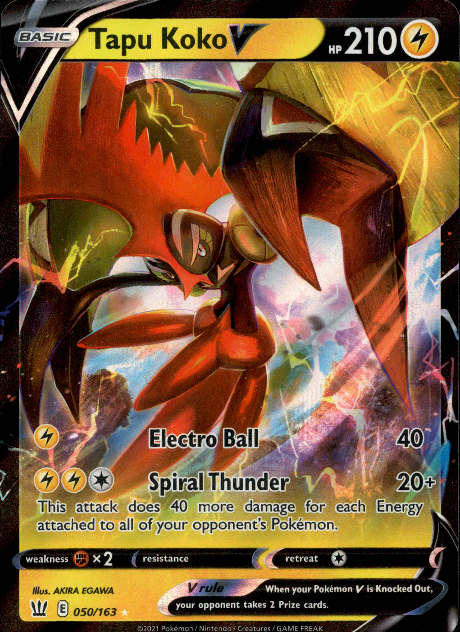 Tapu Koko V - 050/163 - Battle Styles - Holo - Card Cavern