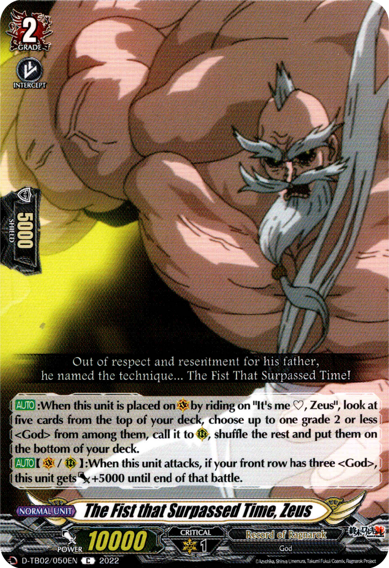 The Fist that Surpassed Time, Zeus - D-TB02/050EN - Record of Ragnarok - Card Cavern
