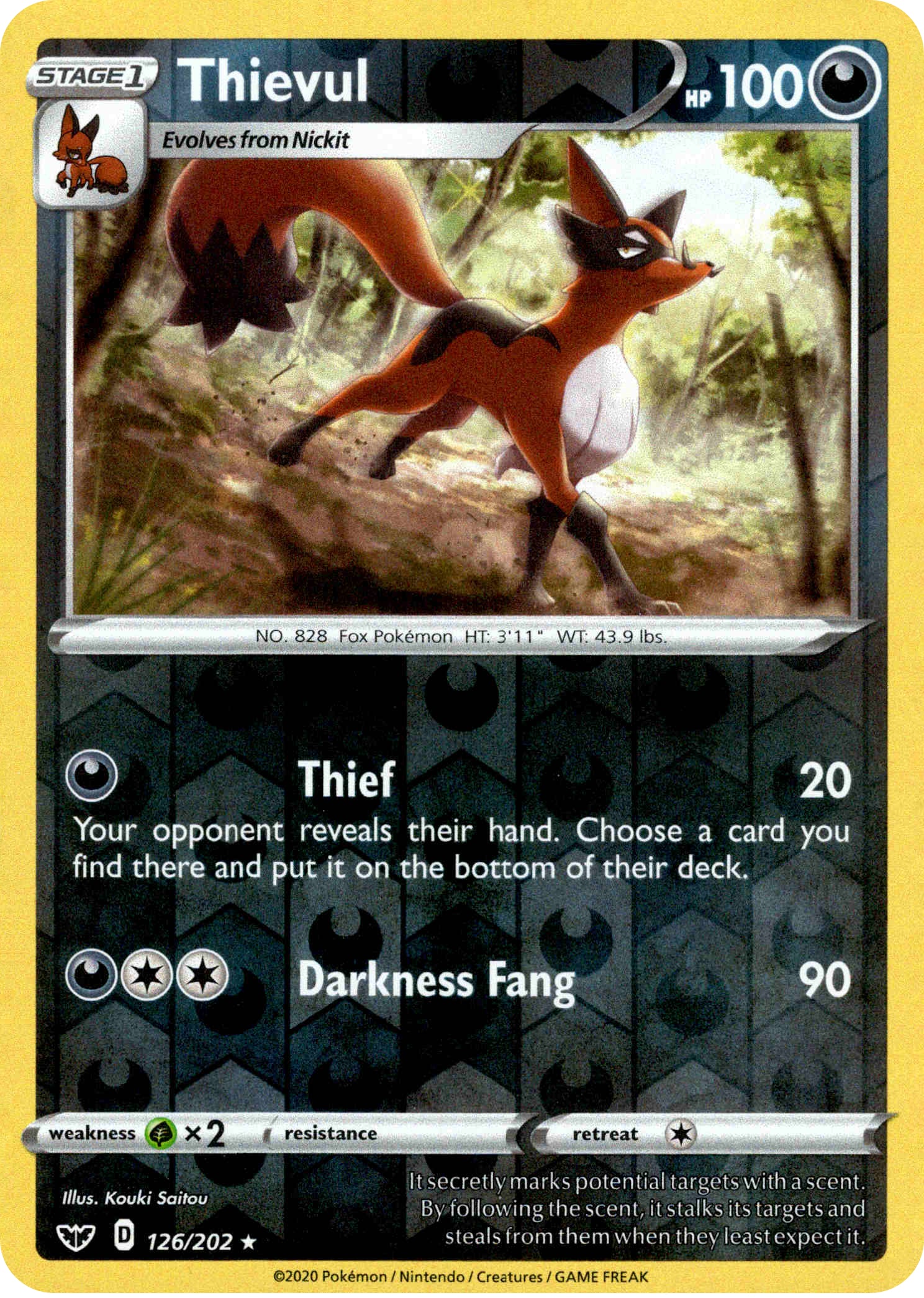 Thievul - 126/202 - Sword & Shield - Reverse Holo - Card Cavern