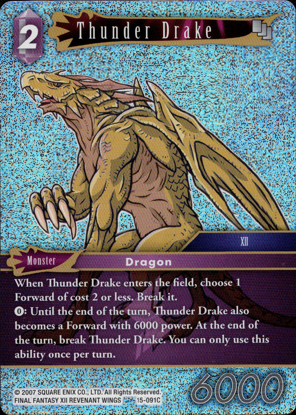Thunder Drake - 15-091C - Crystal Dominion - Foil - Card Cavern