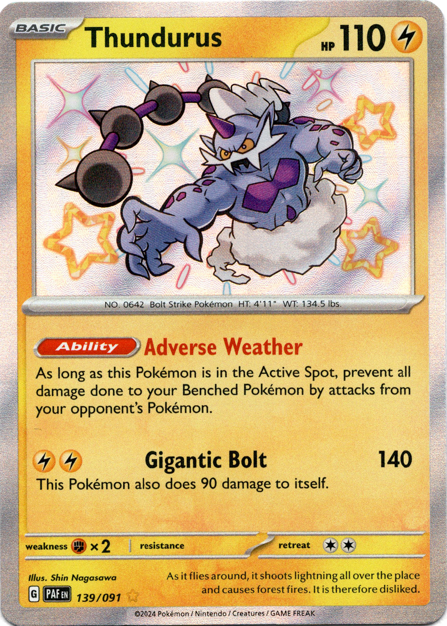 Thundurus - 139/091 - Paldean Fates - Holo - Card Cavern
