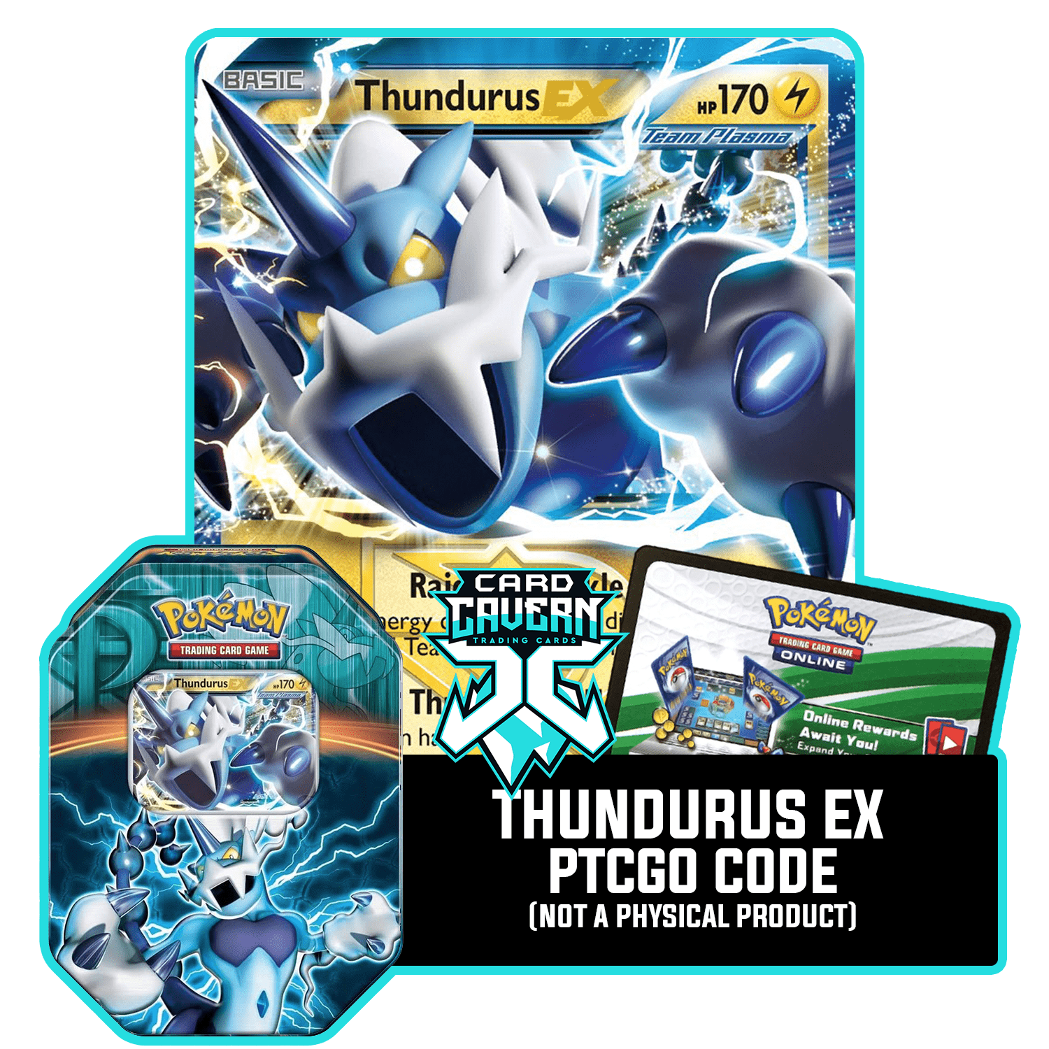 Thundurus EX BW81 PTCGO Code - Card Cavern