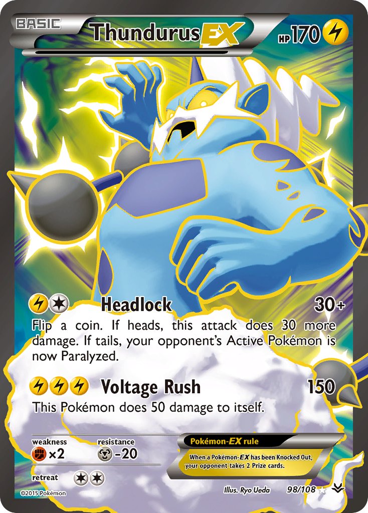 Thundurus EX Full Art - 98/108 - Roaring Skies - Holo - Card Cavern