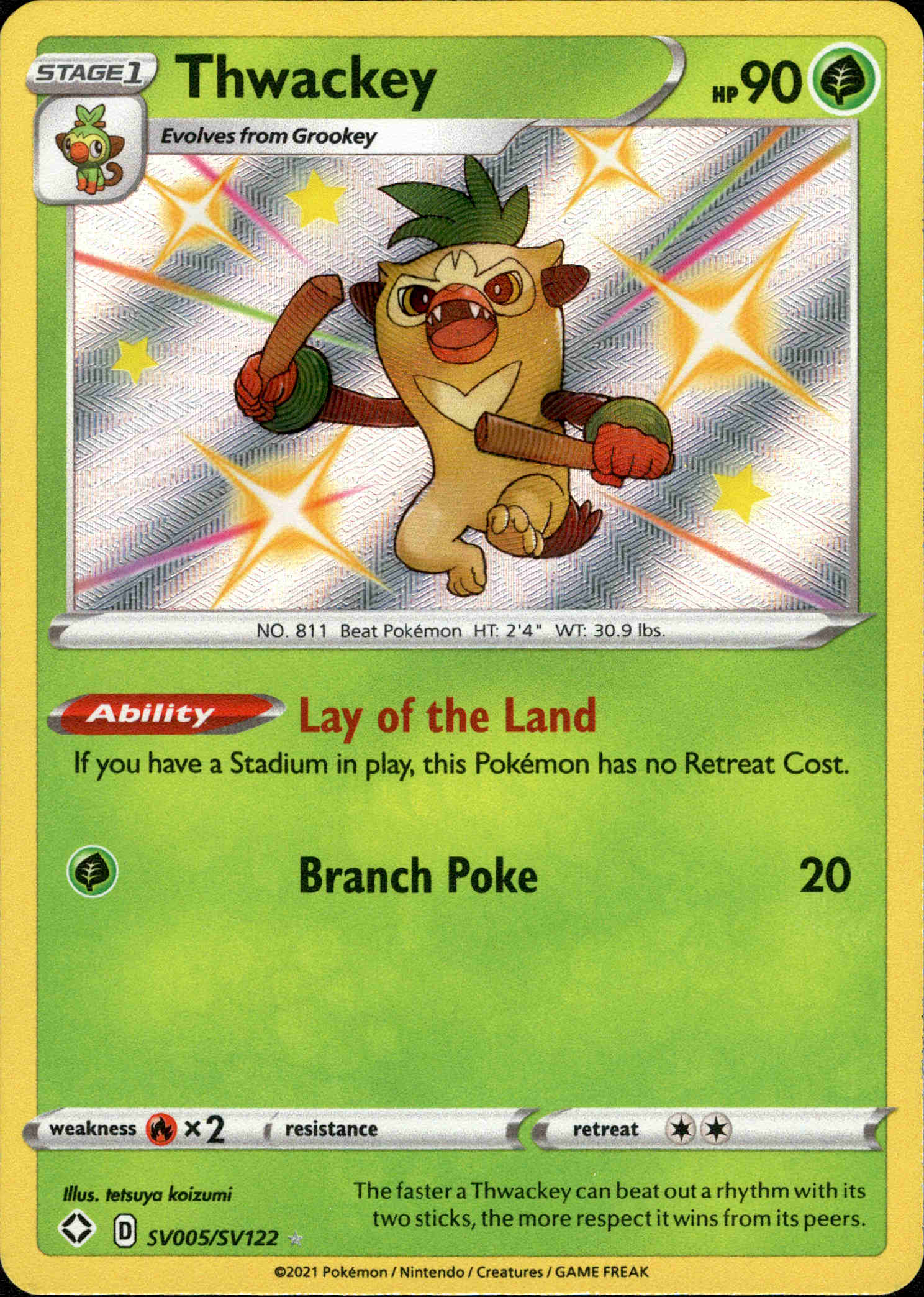 Thwackey - SV005/SV122 - Shining Fates - Holo - Card Cavern
