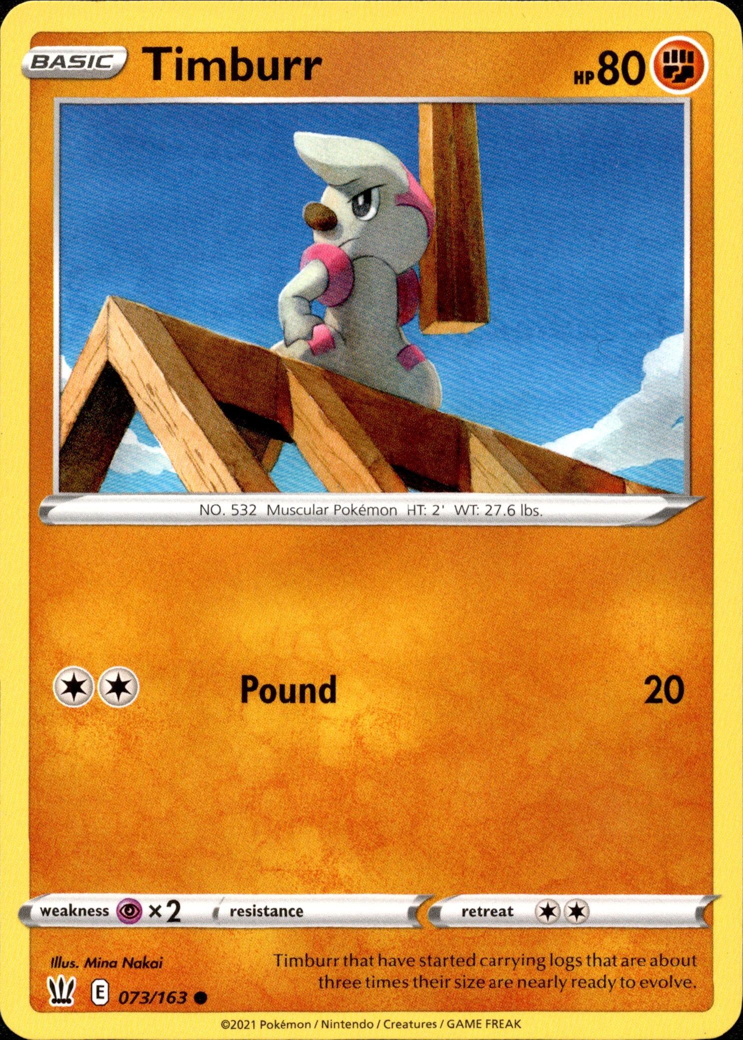Timburr - 073/163 - Battle Styles - Card Cavern