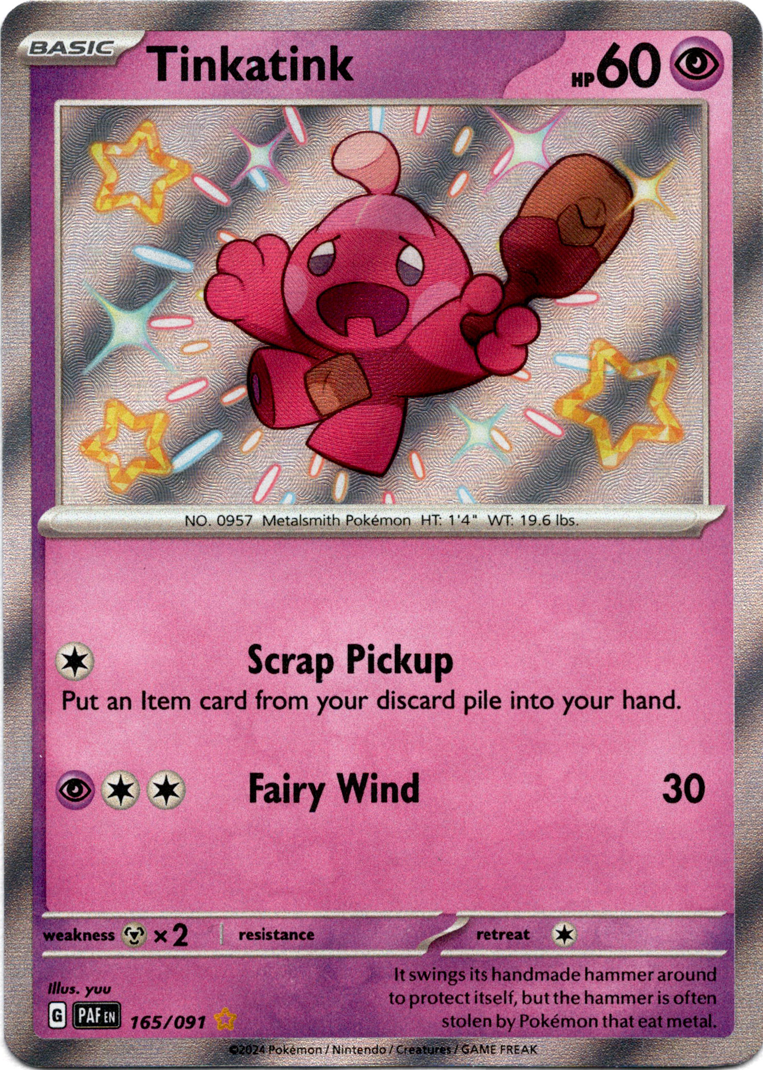 Tinkatink - 165/091 - Paldean Fates - Holo - Card Cavern
