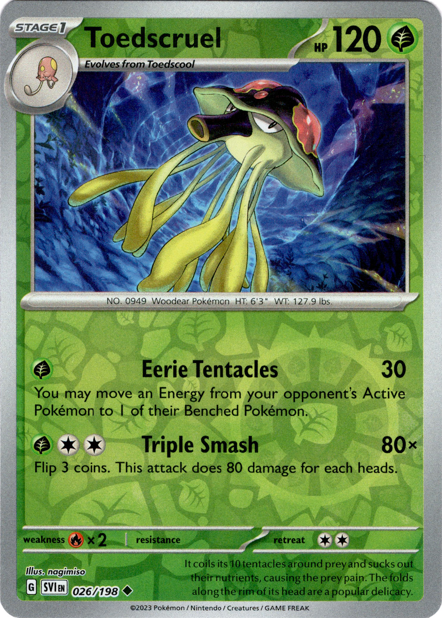 Toedscruel - 026/198 - Scarlet & Violet - Reverse Holo - Card Cavern