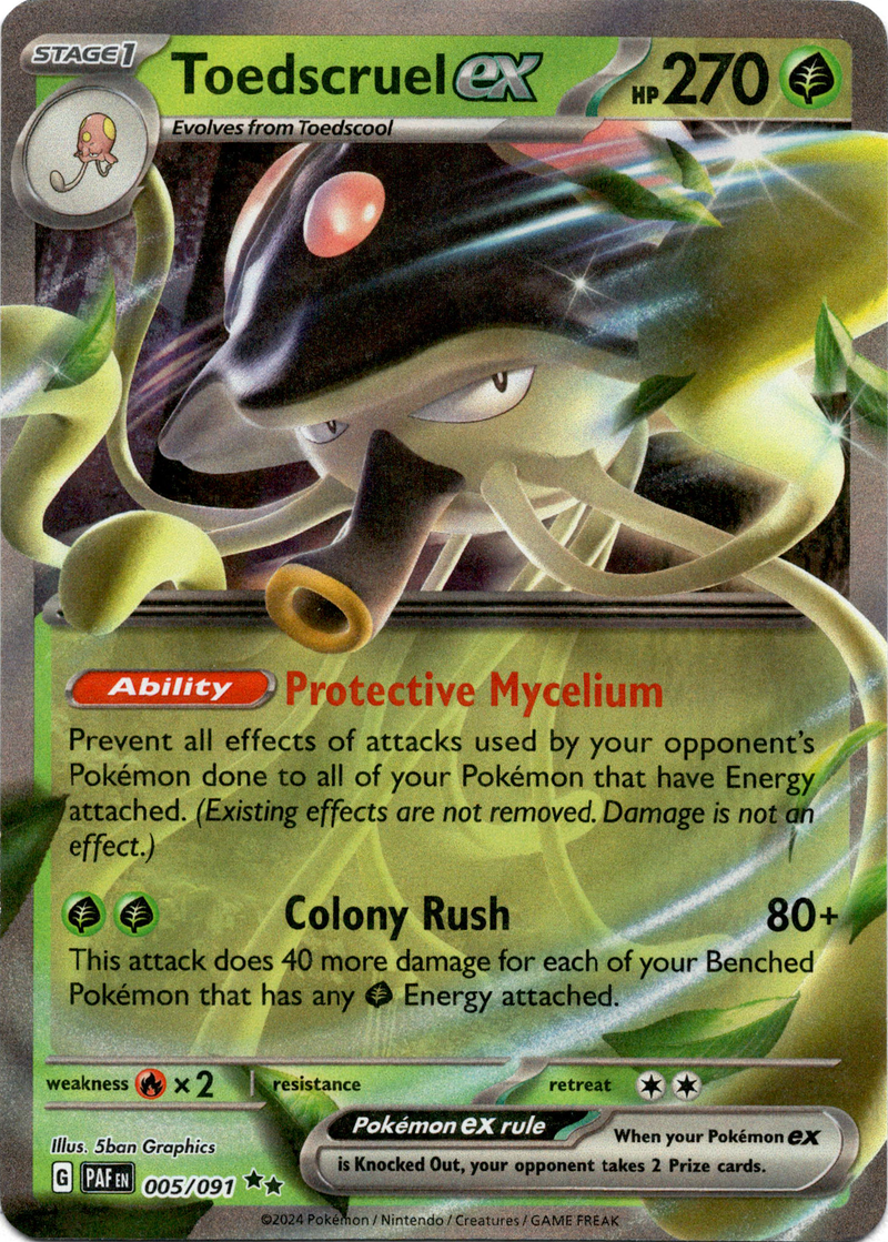 Toedscruel ex - 005/091 - Paldean Fates - Holo - Card Cavern