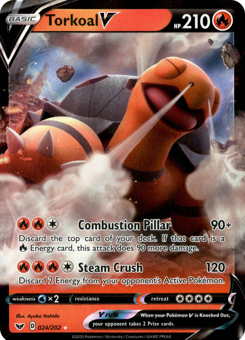 Pokemon Sword and Shield Ultra Rare Holo Torkoal V #24