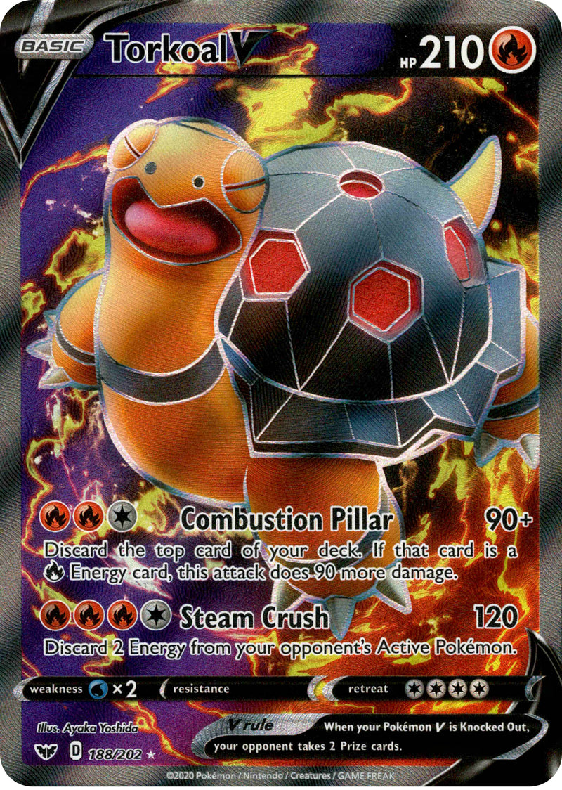 Torkoal V Full Art - 188/202 - Sword & Shield - Holo - Card Cavern