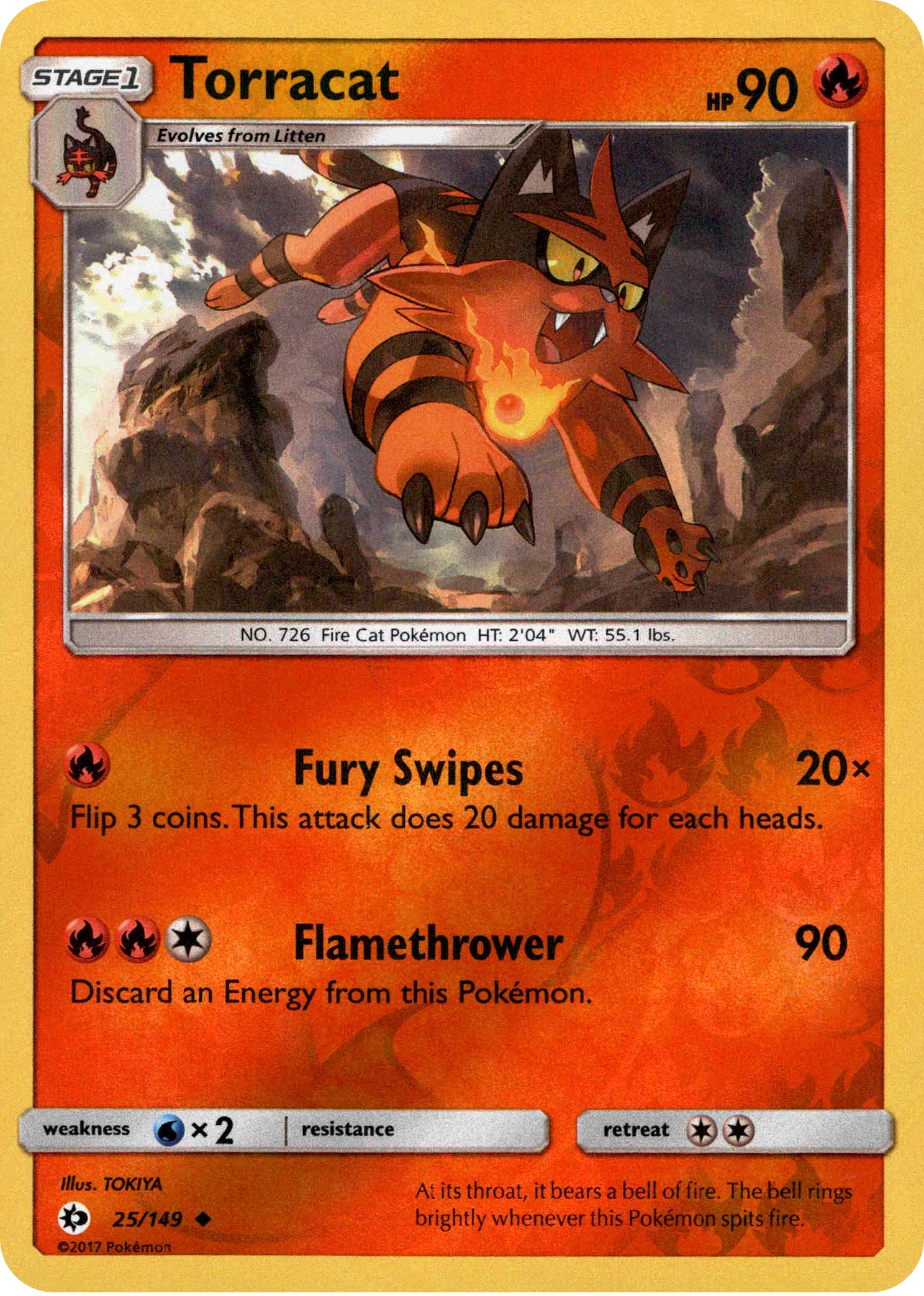 Torracat - 25/149 - Sun & Moon - Reverse Holo - Card Cavern