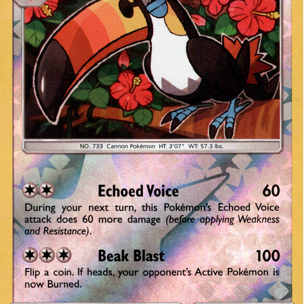 Toucannon - 108/149 - Sun & Moon - Reverse Holo  Card Cavern Trading Cards,  LLC