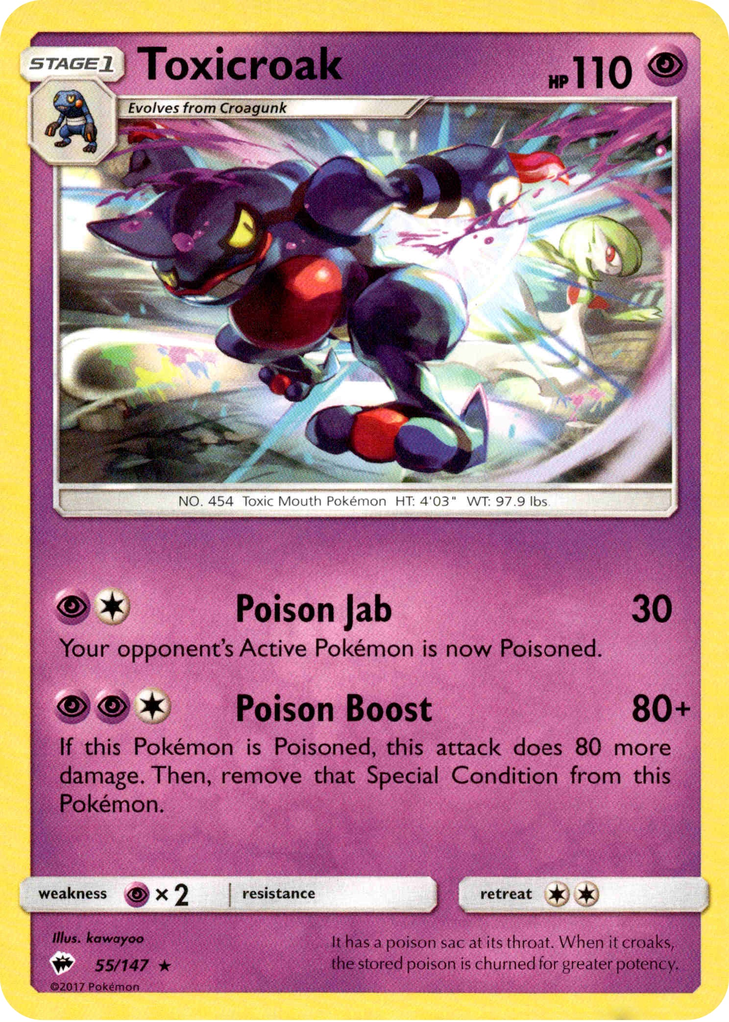 Toxicroak - 55/147 - Burning Shadows - Card Cavern