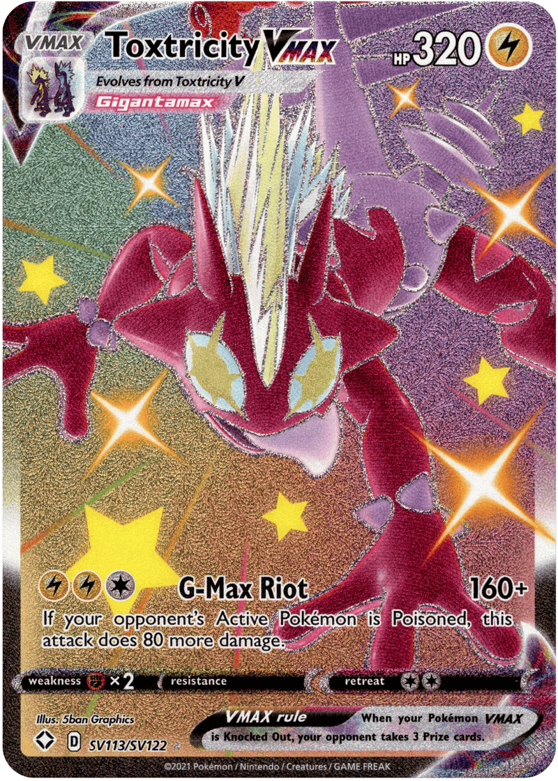 pokemon card toxtricity vmax Toxtricity VMAX - SV113/SV122 - Shining Fates
