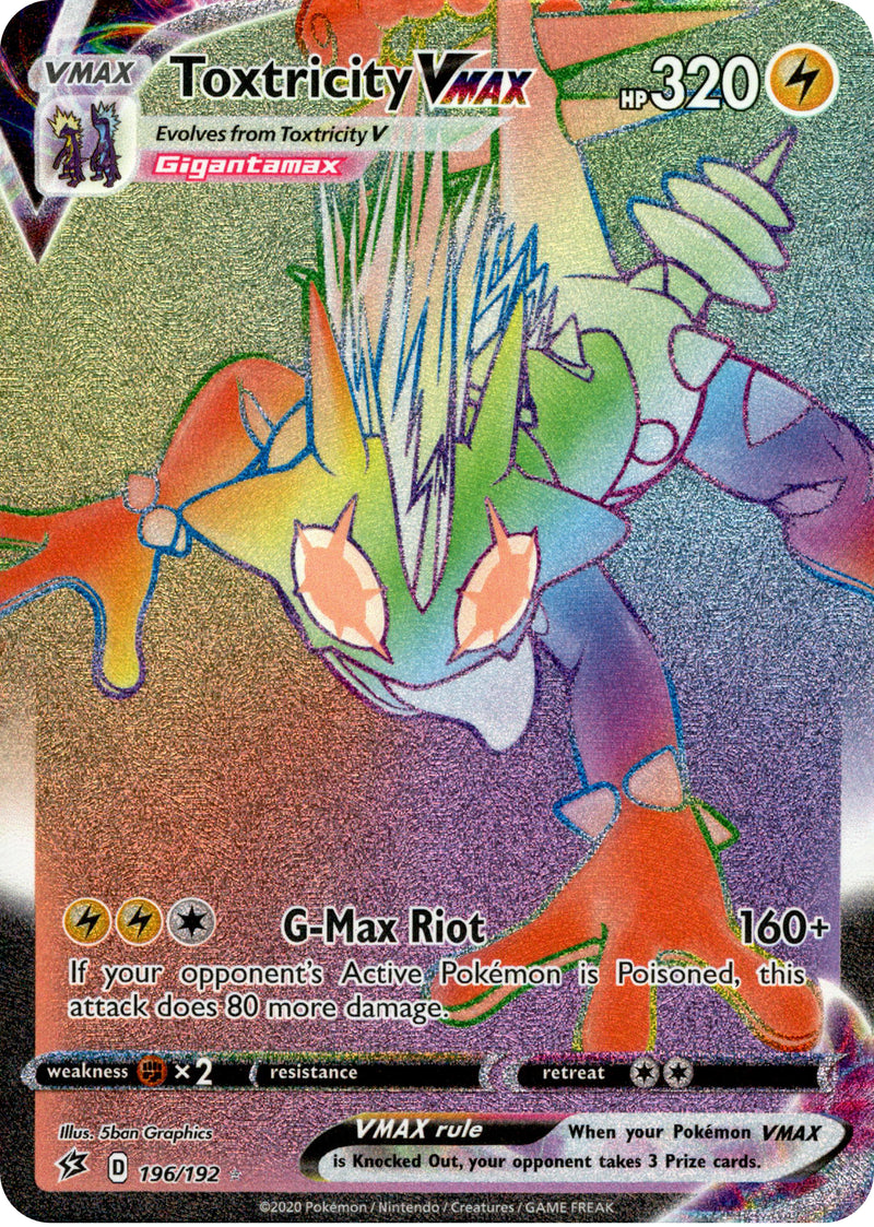 Toxtricity VMAX Hyper Rare - 196/192 - Rebel Clash - Holo Card Cavern Trading Cards, LLC Toxtricity VMAX Hyper Rare - 196/192 - Rebel Clash - Holo Card Cavern Trading Cards, LLC