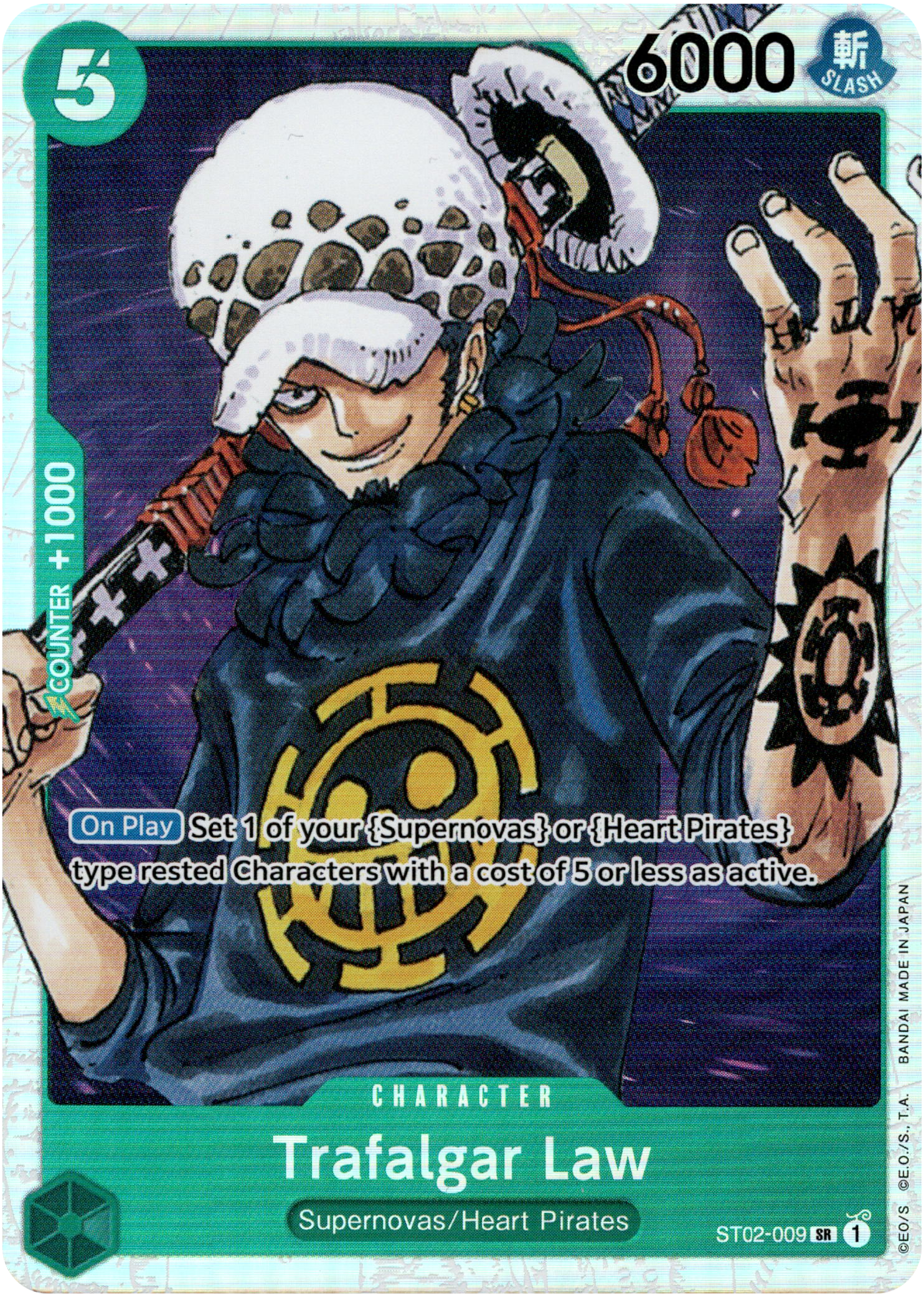 Trafalgar Law - ST02-009 SR - Starter Deck - Foil - Card Cavern
