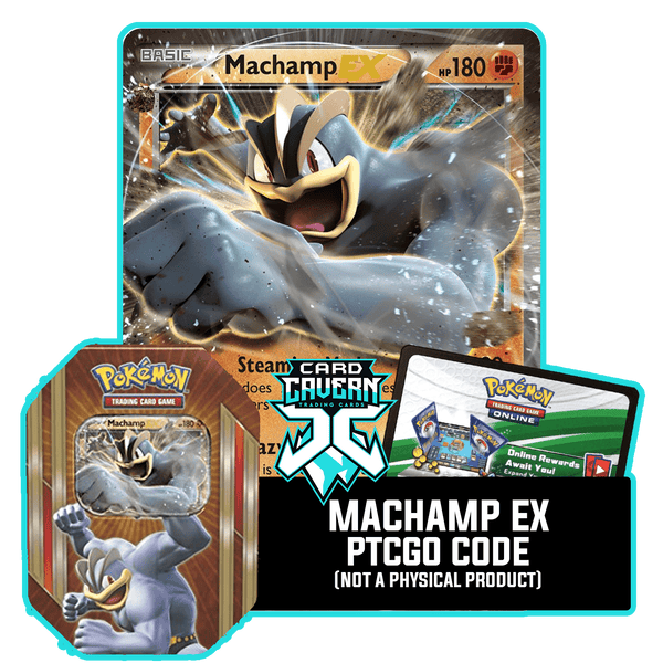 Triple Power Tin: Machamp EX - Four-Armed Fury Deck - PTCGO Code - Card Cavern