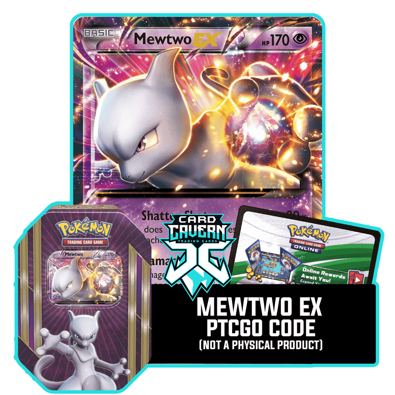 Triple Power Tin: Mewtwo EX - Psychic Staredown Deck - PTCGO Code Card Cavern Trading Cards, LLC Triple Power Tin: Mewtwo EX - Psychic Staredown Deck - PTCGO Code Card Cavern Trading Cards, LLC