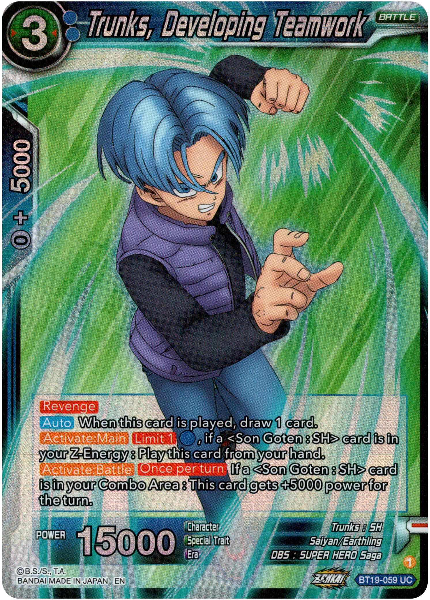 Trunks, Developing Teamwork - BT19-059 - Fighter's Ambition - Foil - Card Cavern