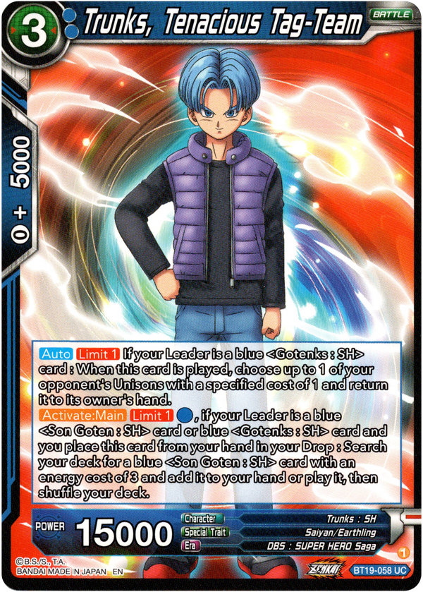 Trunks, Tenacious Tag-Team - BT19-058 - Fighter's Ambition - Card Cavern