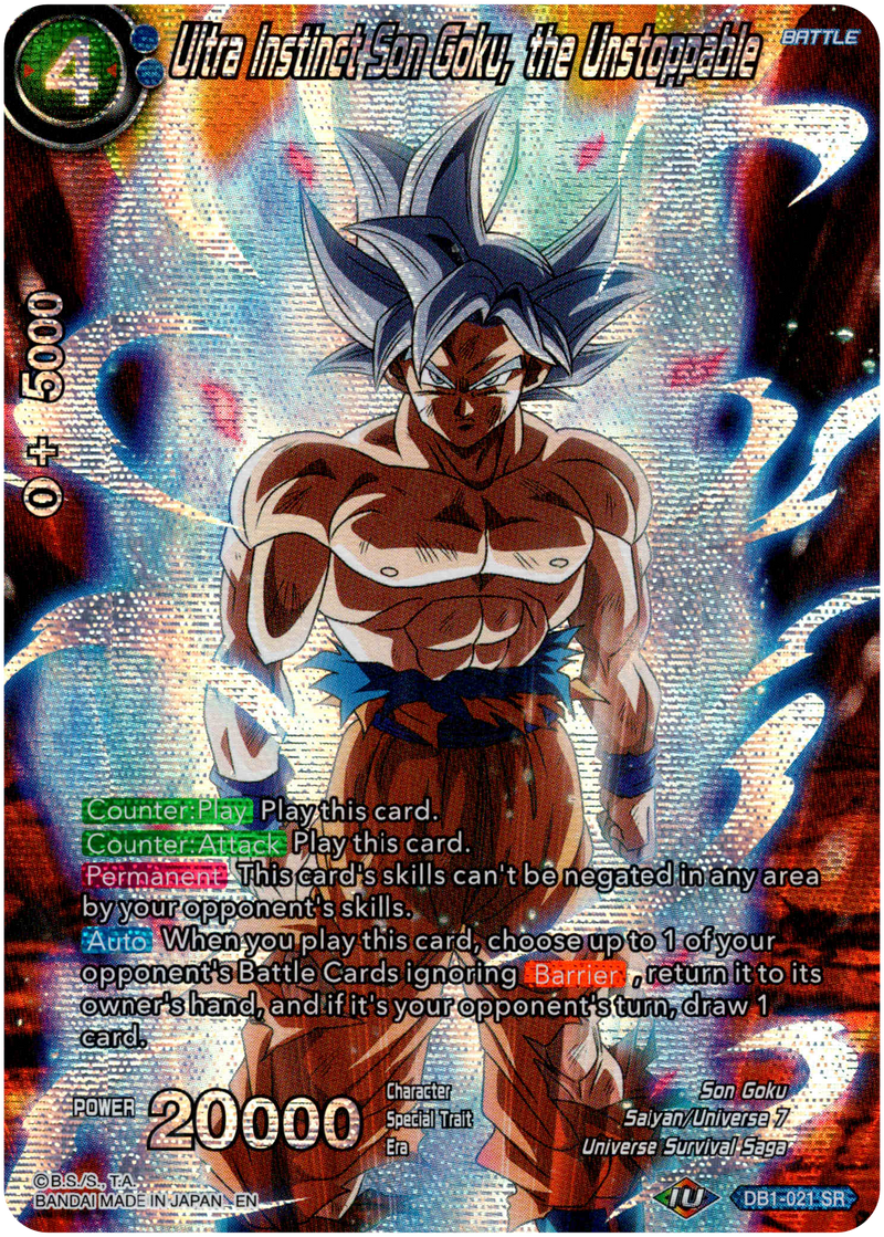 Ultra Instinct Son Goku, the Unstoppable - DB1-021 - Theme Selection - Foil - Card Cavern